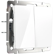 Изображение Выключатель двухклавишный (белый глянцевый) W1120001