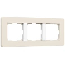 Изображение Рамка на 3 поста Split (айвори/белый, soft-touch) W0033066