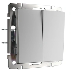 Изображение Выключатель двухклавишный (серебряный) W1120006