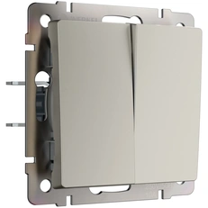 Изображение Выключатель двухклавишный проходной (дымчатый матовый) W1222004