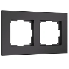 Изображение Рамка на 2 поста Senso (черный, стекло soft-touch) W0023108
